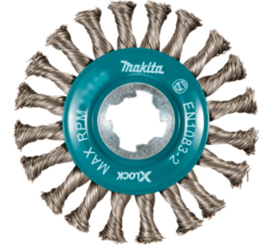 Щетка проволочная дисковая (115 мм; 0.5 мм; X-lock; толстые пучки) Makita D-73352