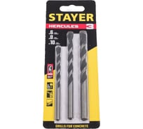 Набор сверл по бетону STAYER Hercules 3 шт, 6-8-10 мм 2915-H3_z01