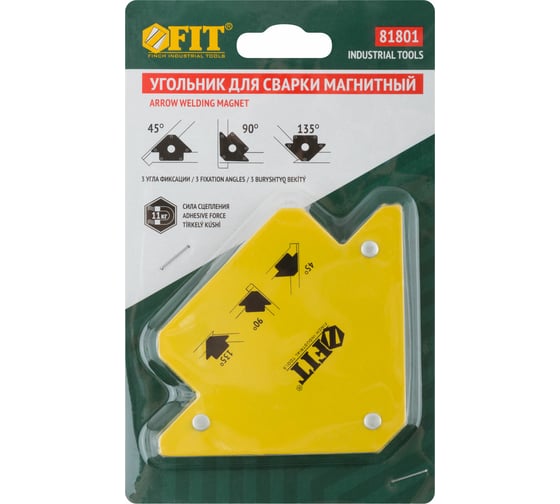 Угольник для сварки магнитный Стрелка усилие до 11 кг FIT 81801