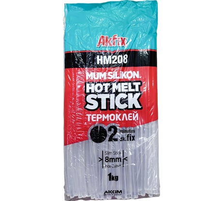 Стержни клеевые HM208 (78 шт; 1 кг; 8 мм; 30 см) Akfix GA121