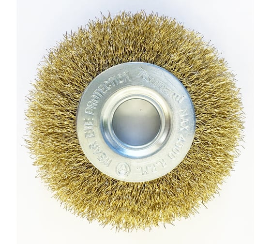 Щетка дисковая плоская Tsunami 100 мм, посадка 22.2 мм, проволока витая латунированная T61101000401021