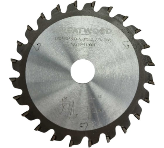 Пила дисковая GREATWOOD DIA подрезная 120x22x3.0-4.0/2.2 z24 KO-F TL31924 1