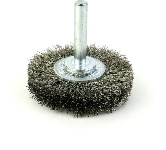Щетка дисковая Eurobrush 50х10 c хв-м 6х30, ворс гофр нерж сталь 0.20, до 20000 об/мин (13-109) EB-D50SS21 1