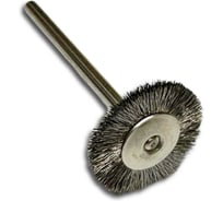Щетка дисковая миниатюрная Д19мм, нержавейка 0,10мм, хвостовик 3мм Lessmann 410322