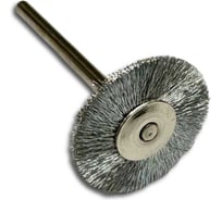 Щетка дисковая миниатюрная Д22мм, стальная 0,10мм, хвостовик 3мм Lessmann 410223