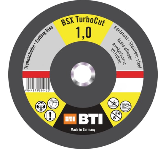 Круг отрезной BTI BSX TurboCut Inox 115х1х22.2 мм, 5 шт 90191425 1