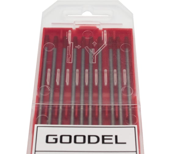 Электроды вольфрамовые GOODEL WT-20 1.6х175 (10 шт) красные WT2016175 1