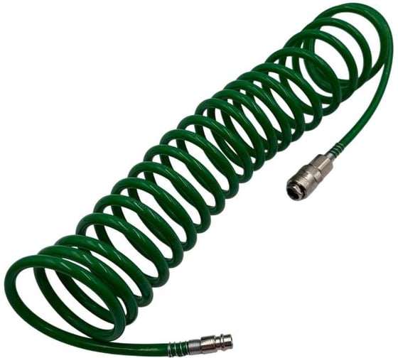 Шланг спиральный зеленый с быстросъемным соединением BlackWeld 5х8мм, 10м 150112 1