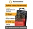 Набор сверл по металлу ц/х Advancetool 1-10мм, 19 шт, HSSE M35 Co5 (Р6М5К5) DIN338 ADT-НСЦХ1-10HSSE 2