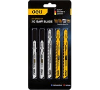 Набор пилок для электролобзика DELI (5шт) универсальный DH-QJT005-EH1 (2шт по металлу, 2шт по дереву, 1шт по алюминию) 177351