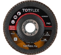 Круг шлифовальный TOTFLEX КЛТ AGGRESSOR 1 125x22 A P40 3шт 4631178314888