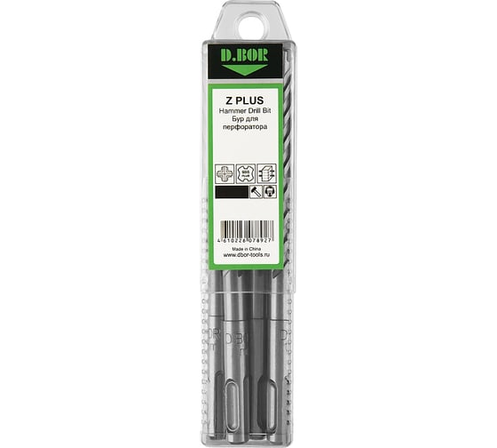 Бур D.BOR SDS-plus Z PLUS 8х100/160, 4-cutting, 10 шт D-4ZPD08L0160-10 1