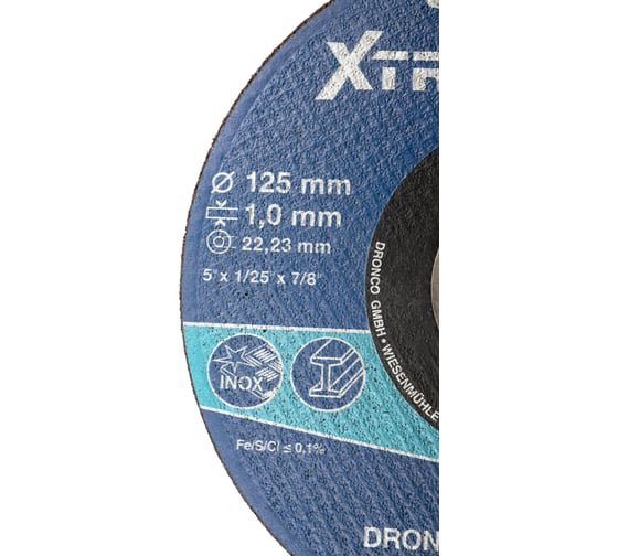 Диск отрезной по нержавейке AS60X XTREME 125x1x22.23 мм DRONCO 1121746100