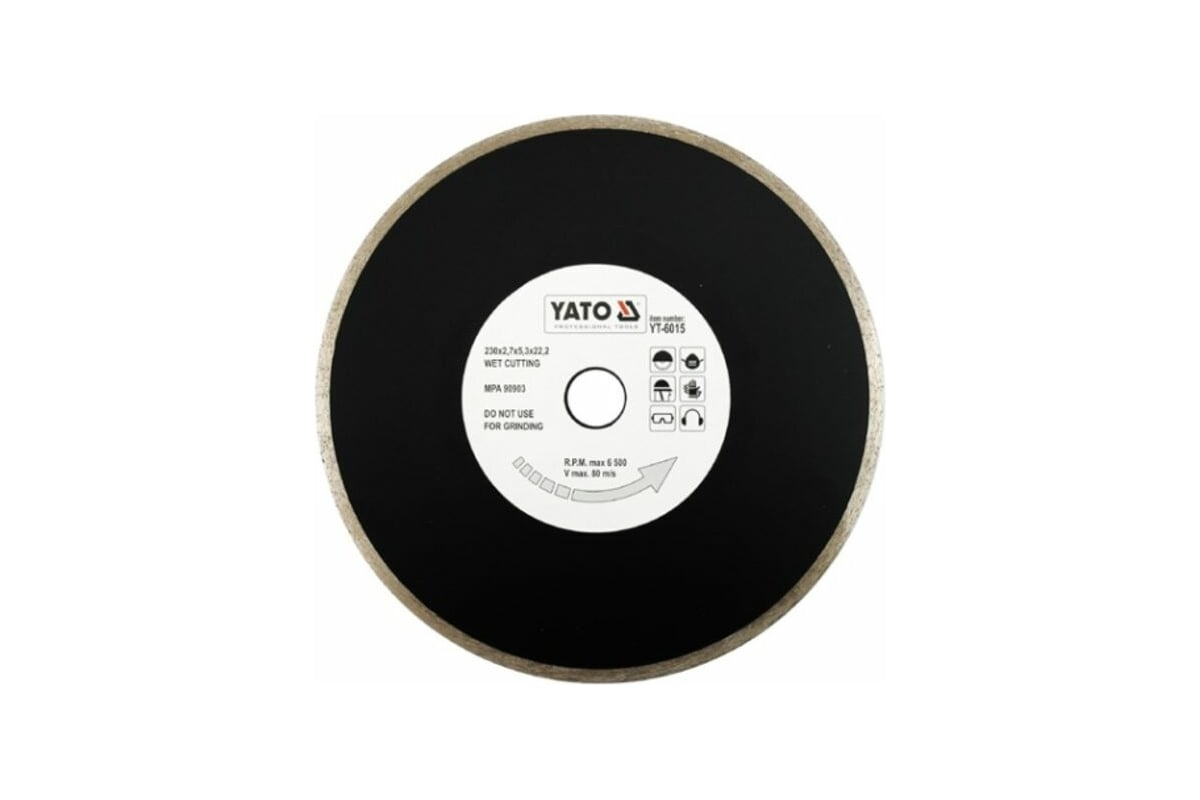 Диск алмазный отрезной (230х22.2 мм; мокрая резка) YATO YT-6015 ...