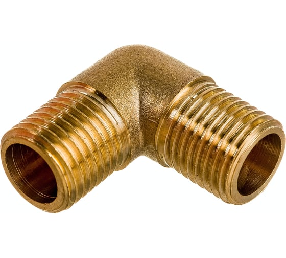 Уголок латунь резьба наружная 1/4" для компрессора Pegas pneumatic 4309 1