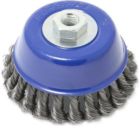 Кордщетка чашеобразная стальная витая в блистере 75 мм для УШМ Forsage F-BWC103 19921