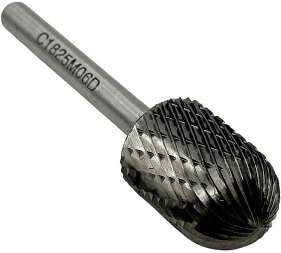 Бор-фреза твердосплавная TORNERI тип C182506 (сфероцилиндрическая), 18.0 мм, хвостовик 6 мм, двойная насечка Т025354 1