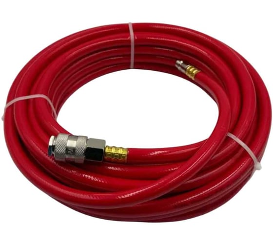 Шланг Pegas pneumatic резиновый армированный красный с быстр. соед. профи 15m 6-12mm 4970 1