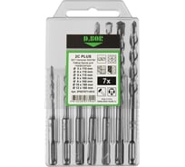 Набор буров D.BOR SDS-plus 2C PLUS, 7 шт (5/6/8х110, 6/8/10/12х160), 2-cutting D-2PSET071-0512