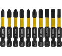 Набор торсионных магнитных бит WURZ 50мм, PH1,PH2(2),PH3,PZ1,PZ2,PZ3,T30,SL5.5,H4, 10шт/бл 4201PC