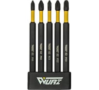 Набор торсионных магнитных бит WURZ 100мм, (PH1,PH2,PZ1,PZ2,PZ3), 5шт/упак 4264