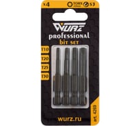 Набор торсионных магнитных бит WURZ 50мм, TORX (T10,T20,T25,T30), 4шт/бл 4269