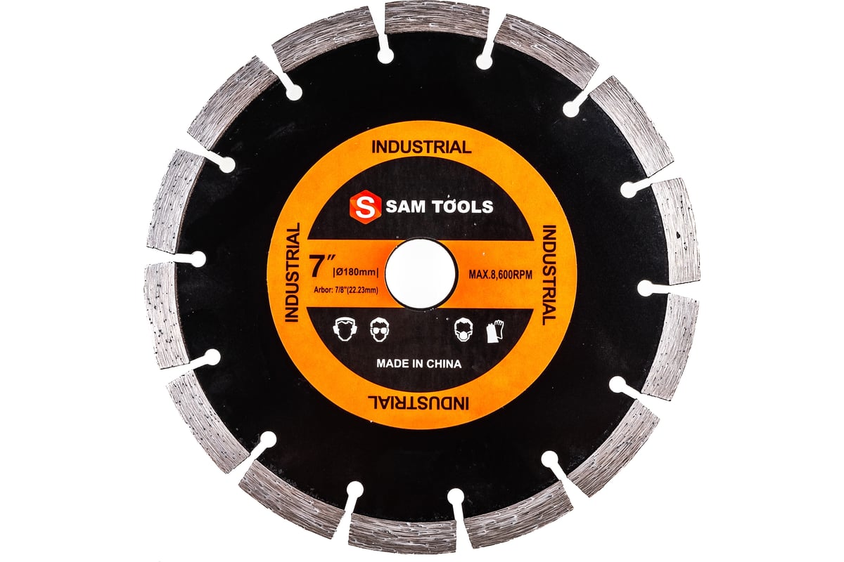 Диск отрезной алмазный сегментный по бетону (180х22 мм) SAMGRUPP 16034 -  выгодная цена, отзывы, характеристики, фото - купить в Москве и РФ