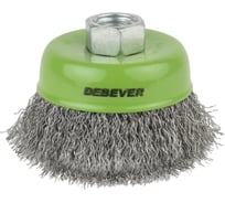 Щетка чашечная неплетеная DEBEVER 100 мм, резьба M14, проволока - сталь 0.30 мм DB80170742