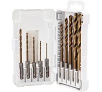 Набор сверл по металлу «Кобальт» KRANZ 1,5-10 мм Р6М5К5 шестигранный хвостовик 10 шт. KR-91-0634-1