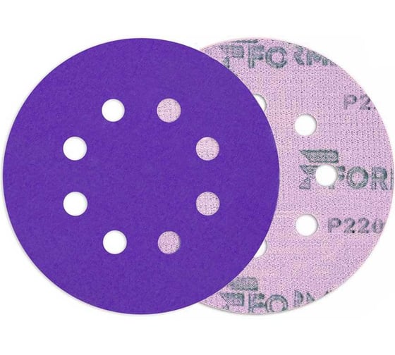 Диск CERAMIC PLUS FORMEL 125 мм, 8 отв., Р220 (упак 50 шт) 93823125220 1