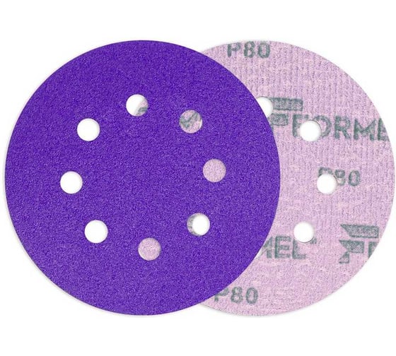 Диск CERAMIC PLUS FORMEL 125 мм, 8 отв., Р80 (упак 50 шт) 93823125080 1