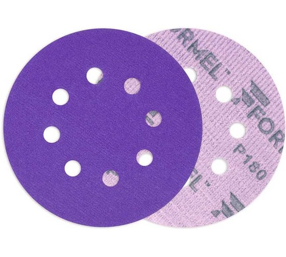 Диск CERAMIC PLUS FORMEL 125 мм, 8 отв., Р180 (упак 50 шт) 93823125180 1