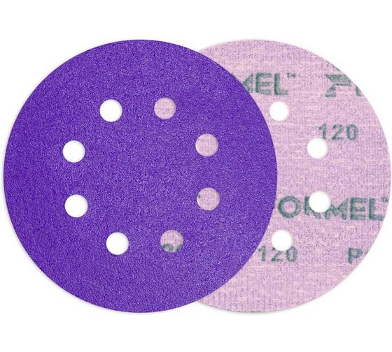 Диск CERAMIC PLUS FORMEL 125 мм, 8 отв., Р120 (упак 50 шт) 93823125120 1