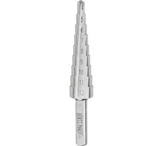 Сверло ступенчатое HORTZ 4-12 ст.9 (dхв=6.3, Р6М5К5) (4,5,6,7,8,9,10,11,12) 1159175 1