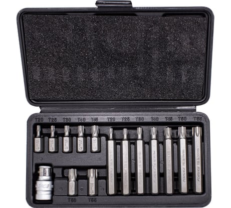 Набор бит TORX с битодержателем (15 шт; 1/2") Forsage F-4156(27197)
