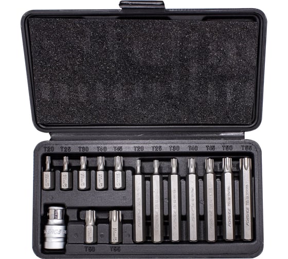 Набор бит TORX с битодержателем (15 шт; 1/2") Forsage F-4156(27197) 1