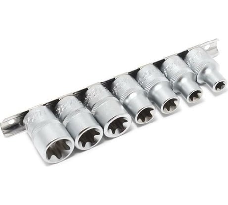 Набор головок Е-профиль (7 шт; 1/2"; E10/E12/E14/E16/E18/E20/E22) на планке Forsage F-4073(6389)