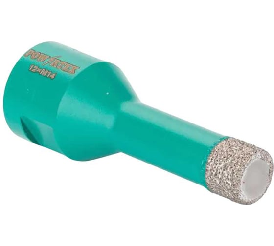 Коронка алмазная Powertex Super Hard, М14, с техническим воском 10х35 мм для дрели и УШМ по плитке 3A2215 1