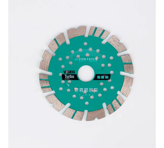 Диск алмазный Powertex для УШМ по бетону и камню 230х12х22.23 мм 3A2206 1