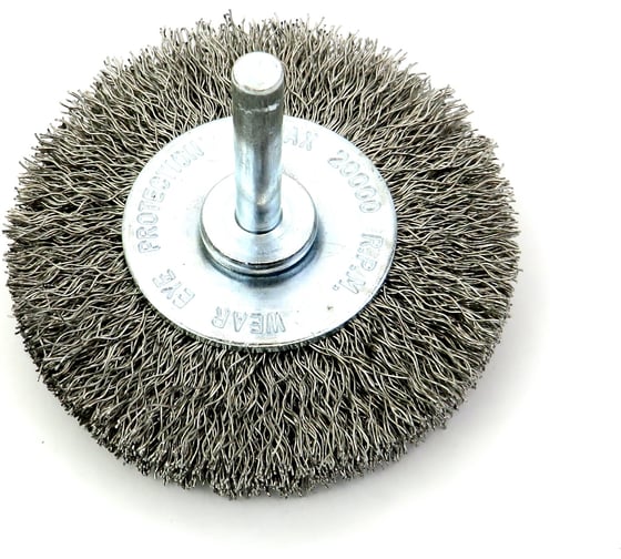 Щетка дисковая EuroBrush 70х11 мм, c хв-м 6х30, ворс гофр нерж сталь 0.30 (код 13-119) EB-D70SS12 1