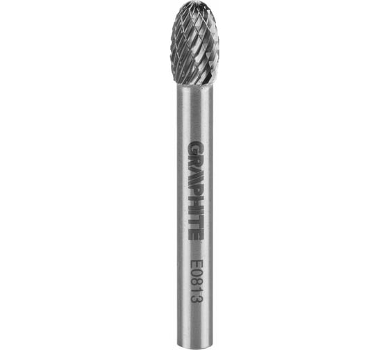 Фреза по металлу твердосплавная HM тип E овал (8х13х6х45 мм) GRAPHITE 55H364 1