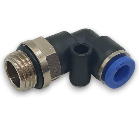 Фитинг Контактная Механика цанговый угловой G1/4, трубка 6мм KZPL06-02G 1