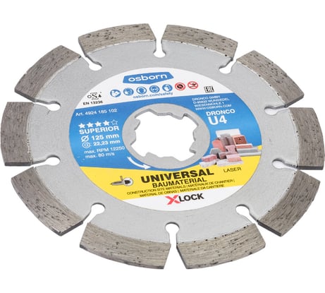 Алмазный диск универсальный OSBORN U4 (125х2.2 мм; X-Lock) DRONCO 4924185102