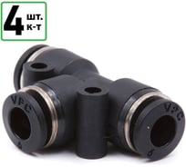 Тройник HQ-mech PE6-4шт пневматический фитинг 6мм УТ000003947