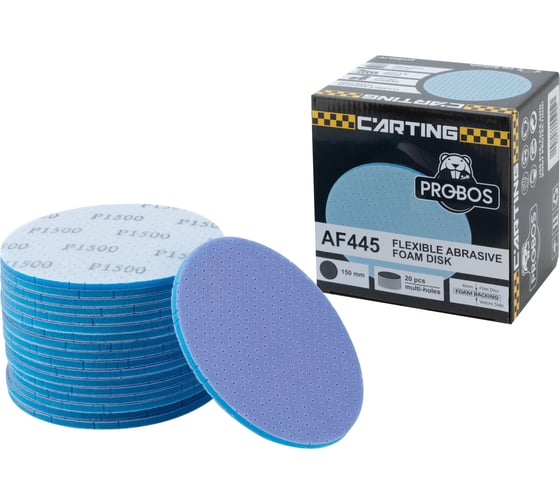 Круг абразивный гибкий на мягкой вспененной оcнове PROBOS AF445 Hookit 150 мм, P1500 44533543-20 1