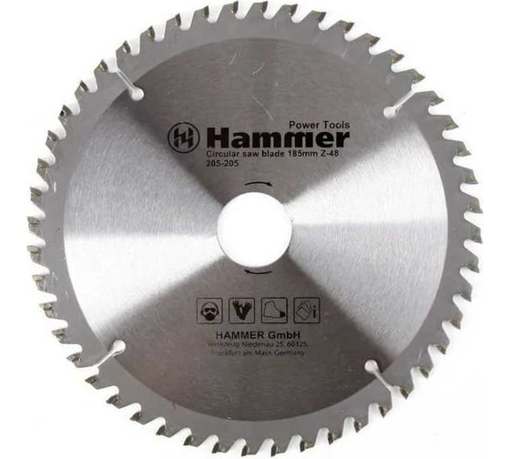 Диск пильный Hammer Flex 205-205 CSB PL 185х30/20мм, 48Z, по ламинату 30676 1