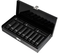 Набор шестигранных ударных торцевых головок KRANZ, 1/2, 78мм, 12 предметов (10-24мм) металлический кейс KR-12-8421