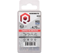 Cверло по металлу Rubinritz 4.0x75мм HSS-Сo 5% (Р6М5К5), 10шт/уп 162040