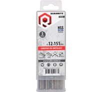 Cверло по металлу Rubinritz 12.0x151мм HSS-Сo 5% (Р6М5К5), 3-х гранный хвостовик, 5шт/уп 162120