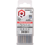 Cверло по металлу Rubinritz 6.0x93мм HSS-Сo 5% (Р6М5К5), 3-х гранный хвостовик, 10шт/уп 162060